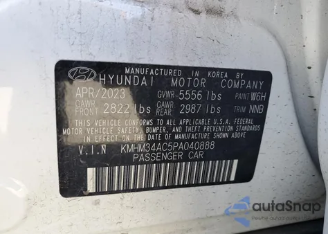 2023 Hyundai Ioniq 6 Sel z USA, uszkodzony, nr VIN KMHM34AC5PA040888